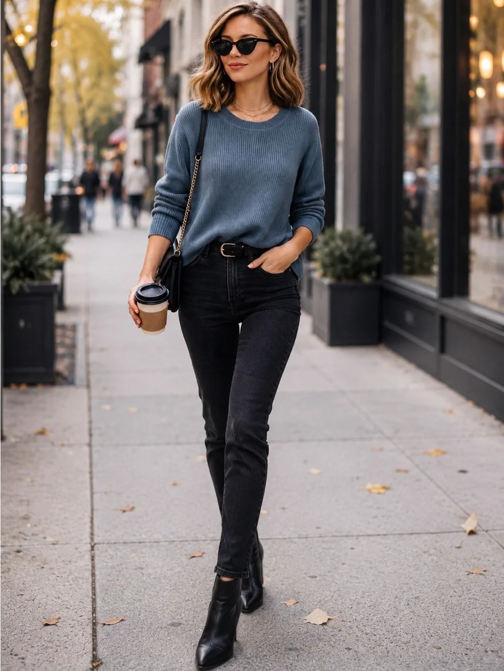 J.CREW Women's Ribbed Stretch Pullover Heather Blue Heavyweight Sweater BJ580 M
